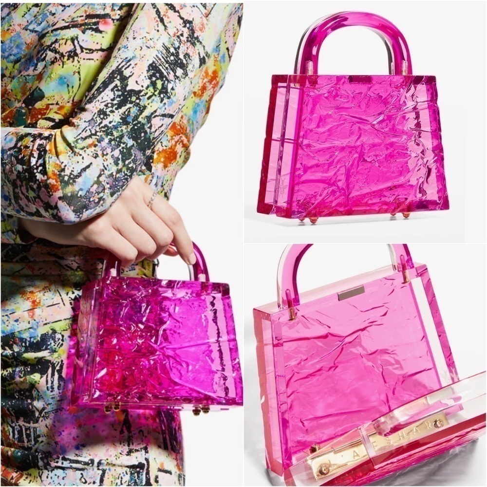 L'Afshar Eva Crushed Ice Top-Handle Bag